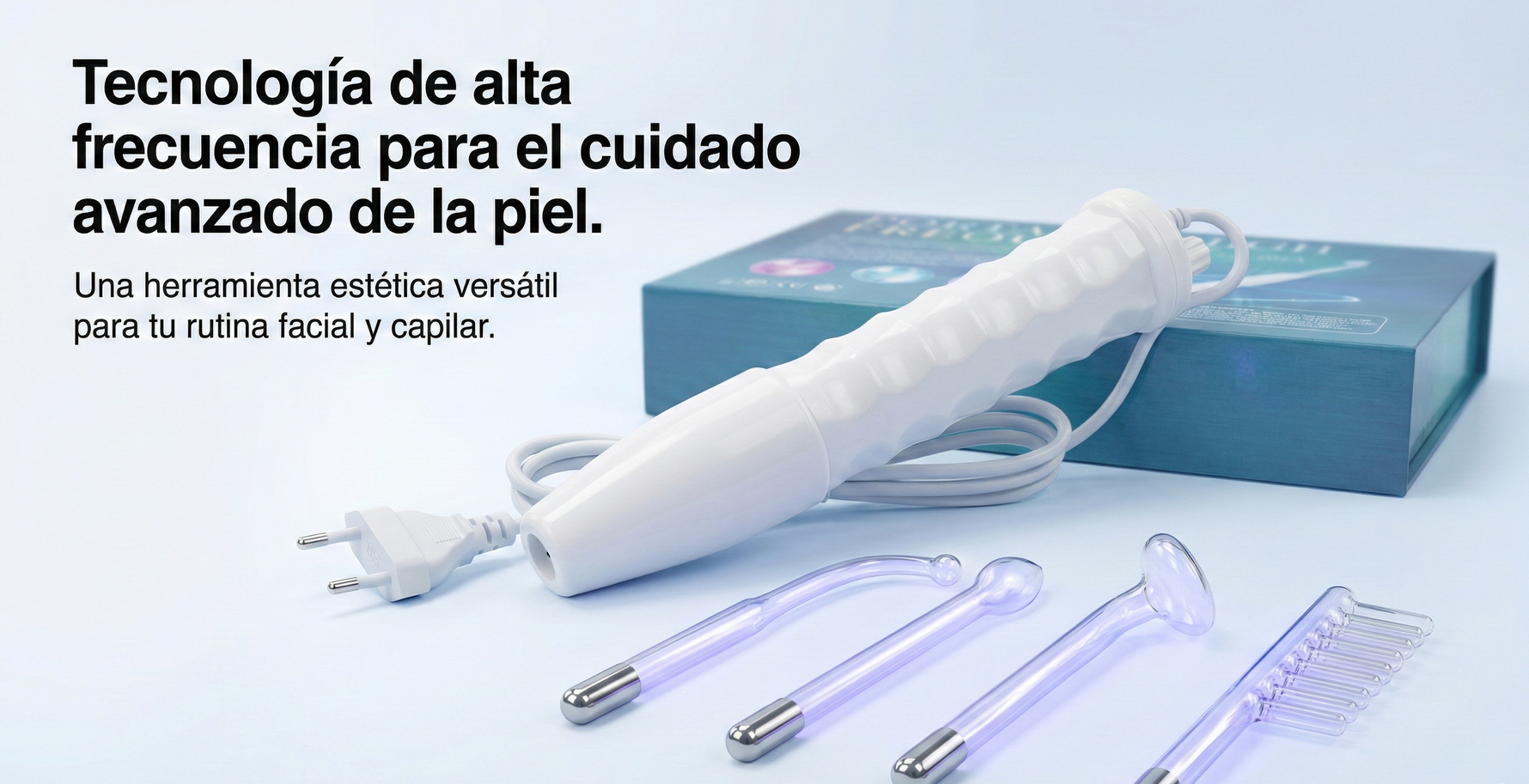 Varita Facial de Alta Frecuencia - Terapia de Rejuvenecimiento (4 en 1)