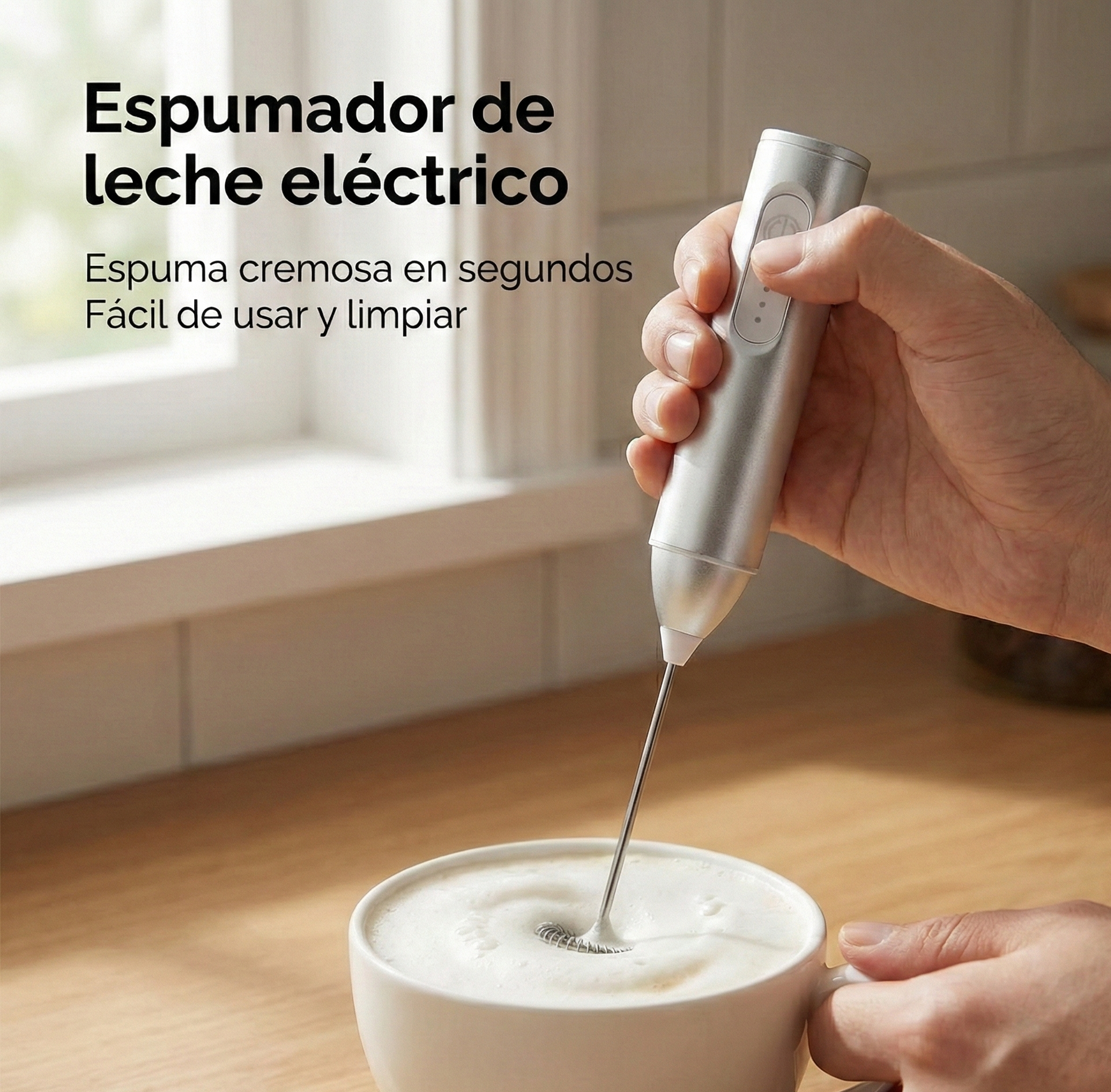 Espumador de Leche Inalámbrico "Barista Touch" (Recargable USB)