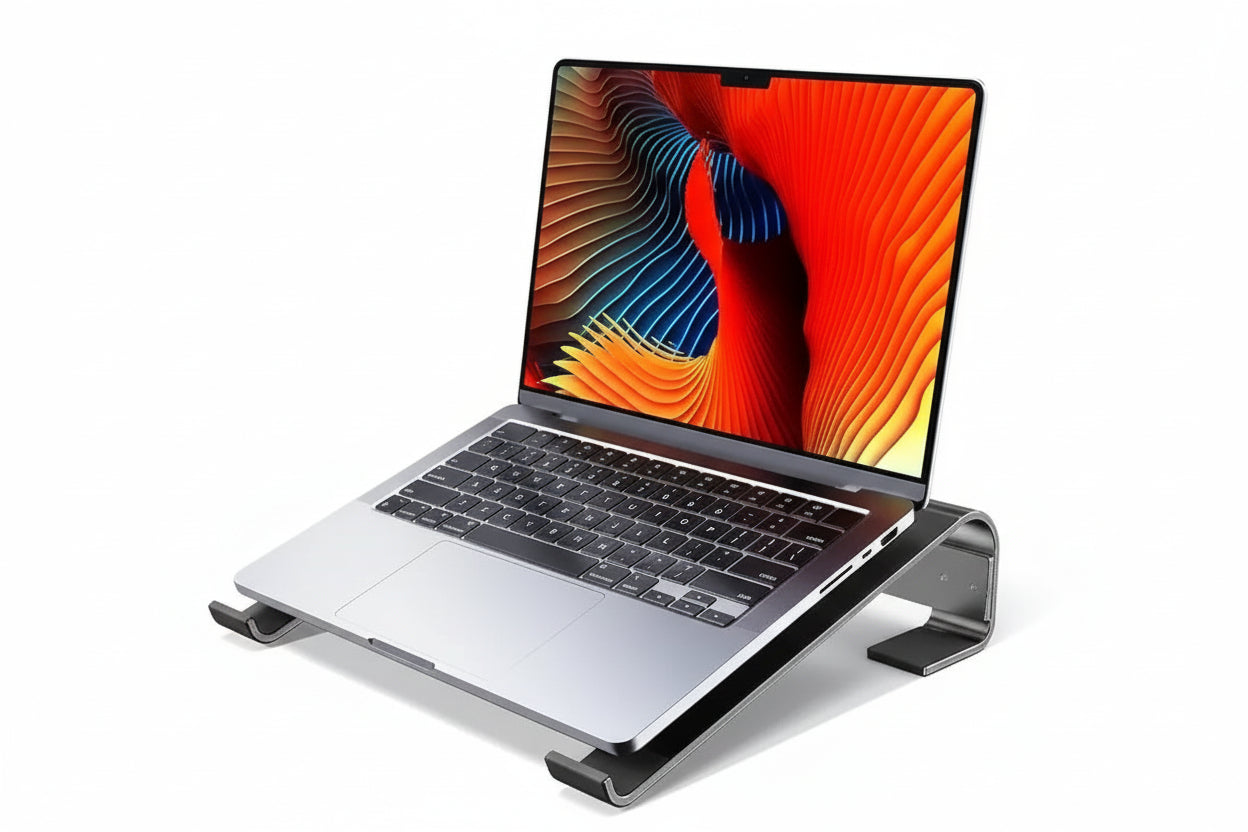 Soporte ergonómico de aluminio para portátil – Compatible con MacBook, Lenovo, HP, Dell y más (10-18”)