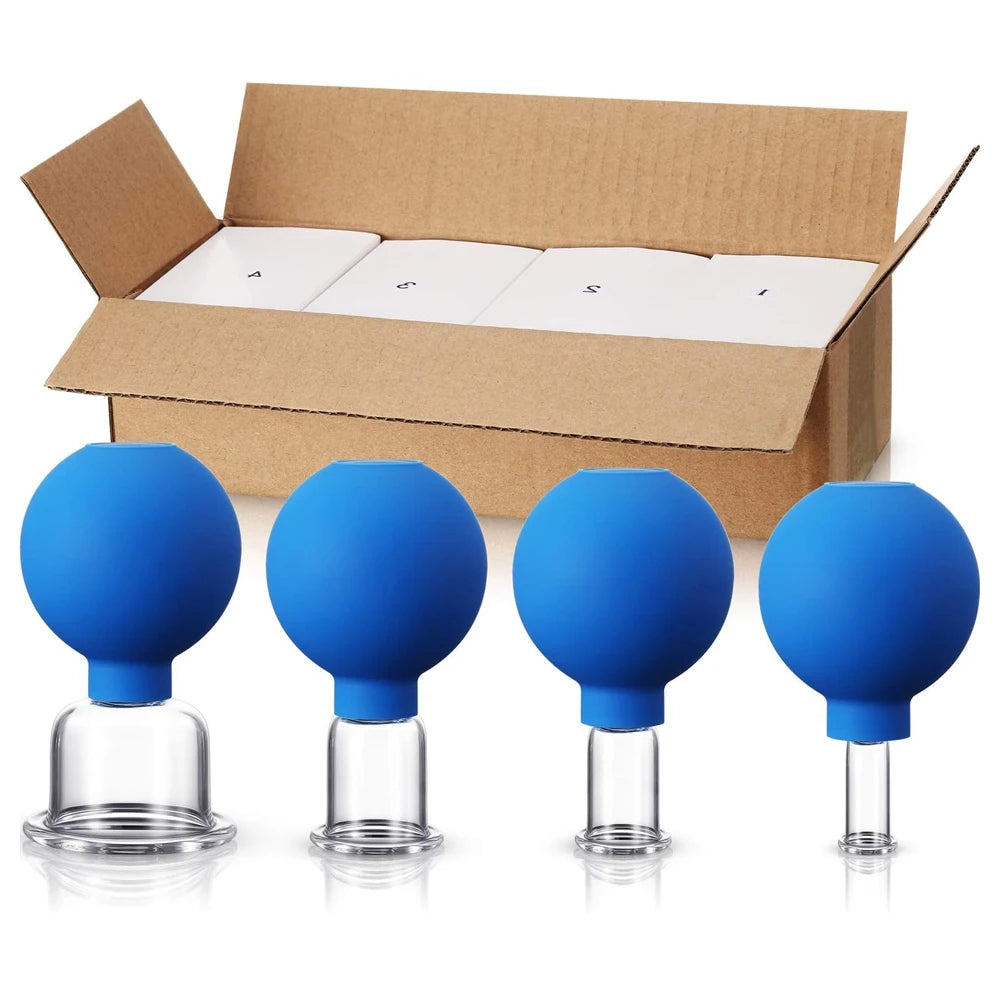Set de ventosas de silicona (4 piezas) – Masaje terapéutico para cuerpo y rostro