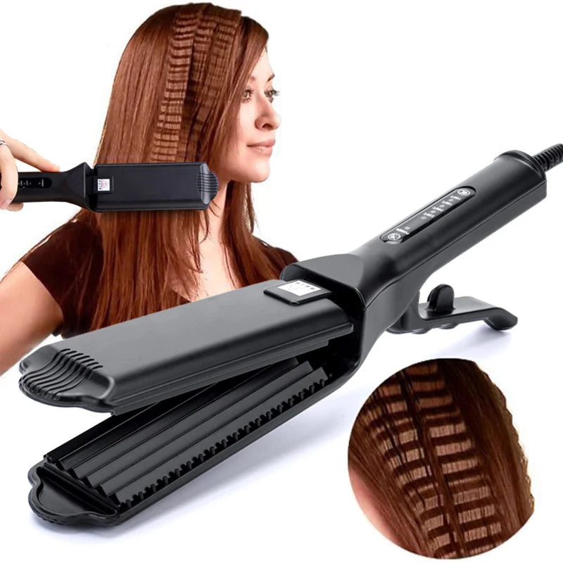 Plancha Texturizadora de Ondas & Volumen (Cerámica Turmalina)
