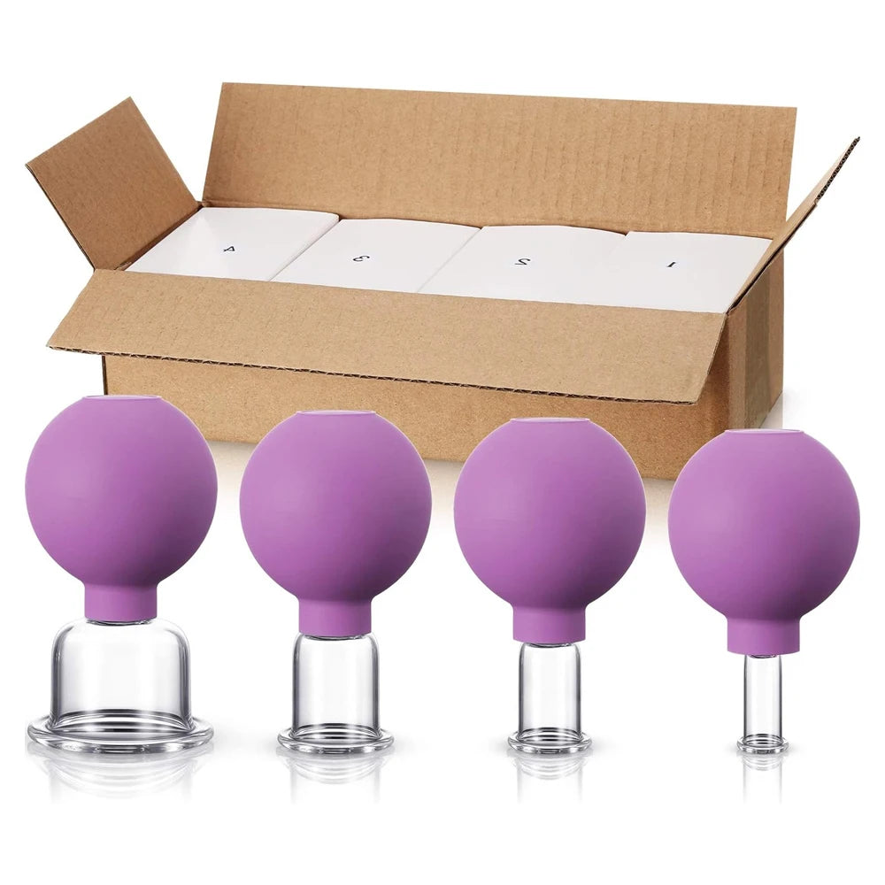 Set de ventosas de silicona (4 piezas) – Masaje terapéutico para cuerpo y rostro