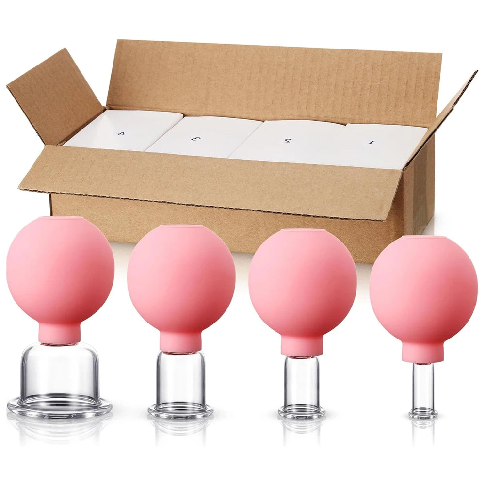Set de ventosas de silicona (4 piezas) – Masaje terapéutico para cuerpo y rostro