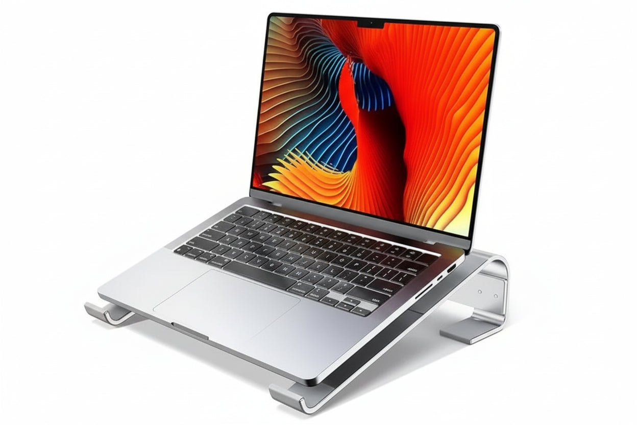 Soporte ergonómico de aluminio para portátil – Compatible con MacBook, Lenovo, HP, Dell y más (10-18”)