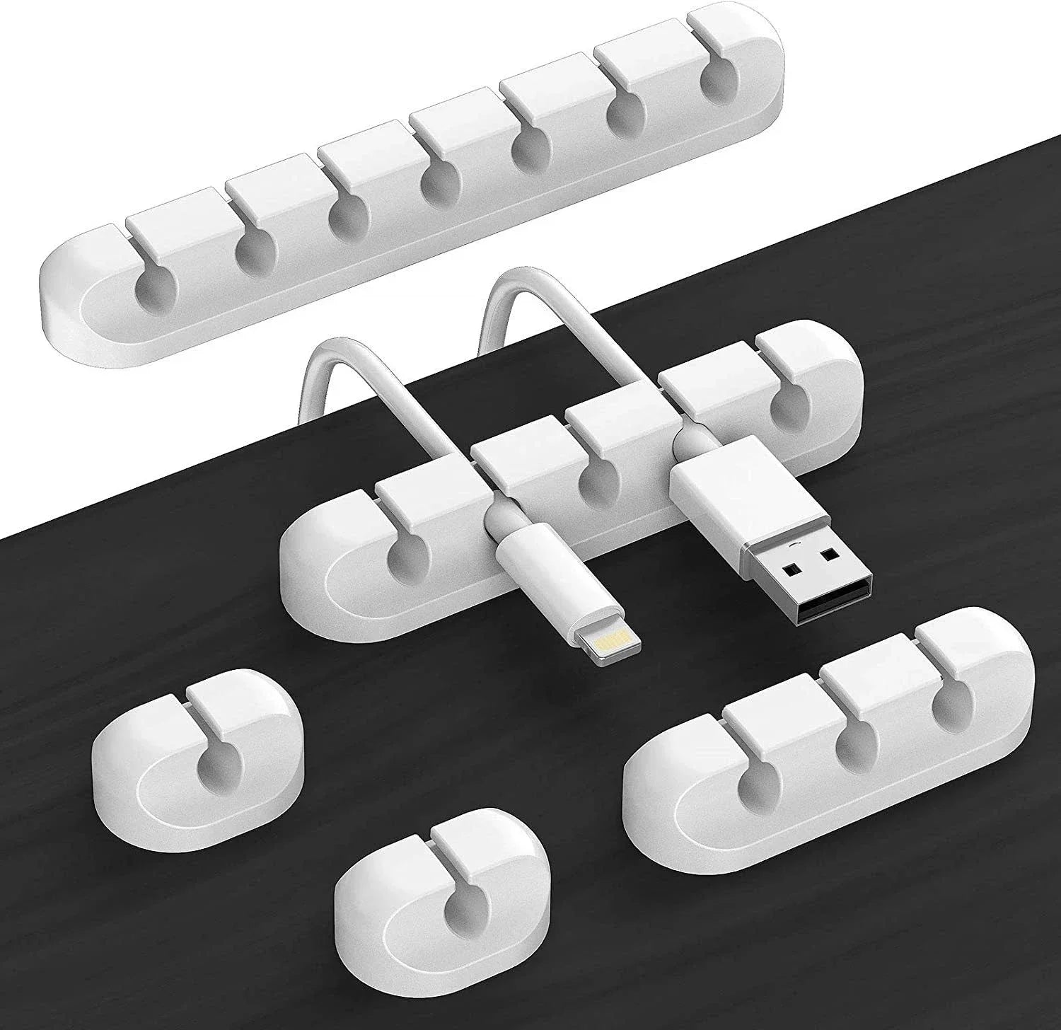 Clips Organizadores de Cables "Desktop Zen" (Autoadhesivos)